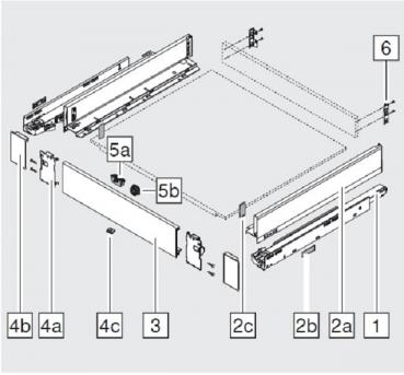 Mitnehmer für Innenschubkasten LEGRABOX/MERIVOBOX, polarsilber, ZI7.0M07